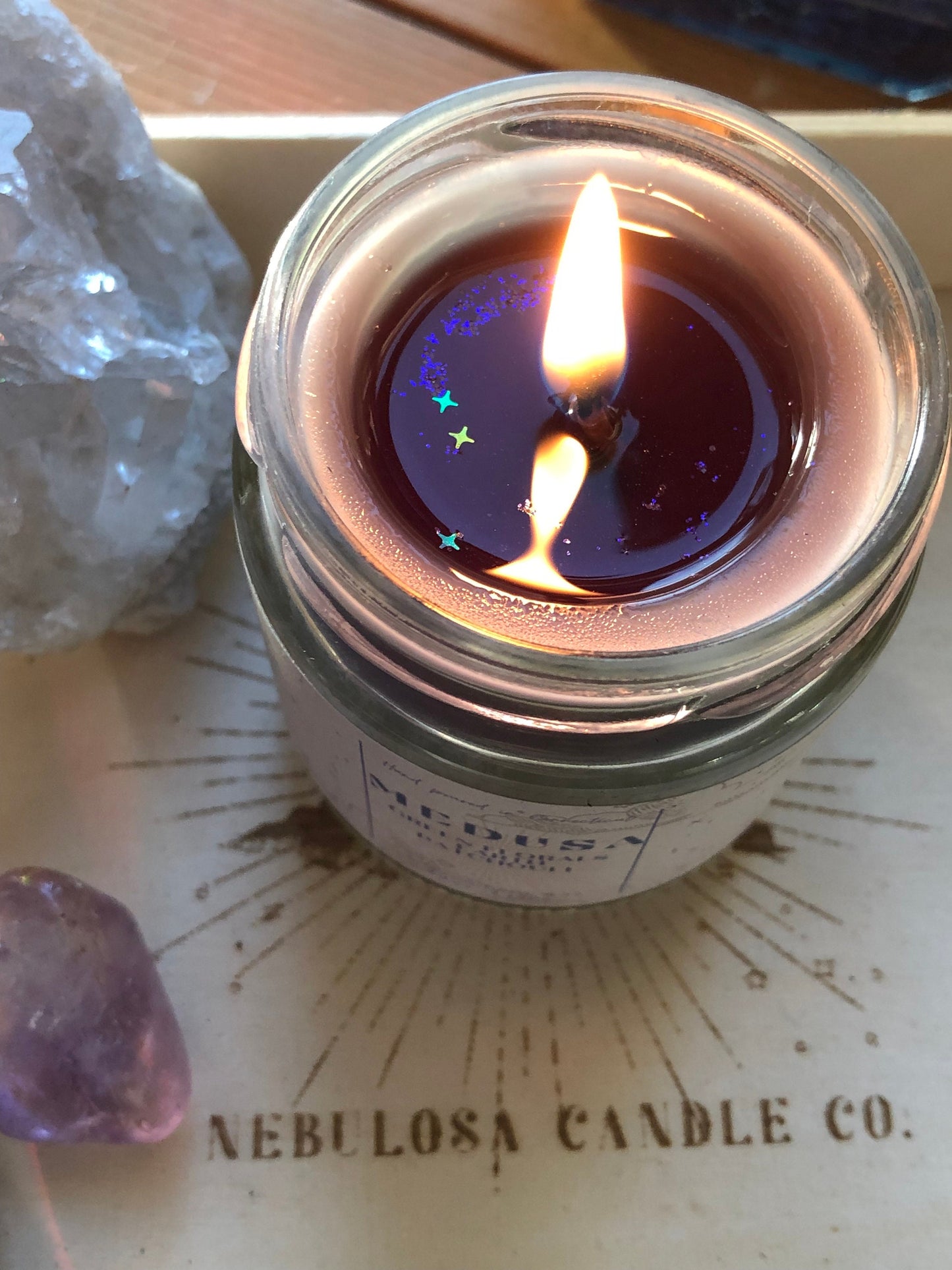 Medusa|Green Florals|Petrichor|Patchouli||Scented|Natural Coconut Soy|Aromatherapy|Galaxy| Nebula|Celestial|Container|Candle|Housewarming